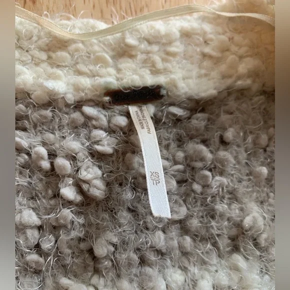 Free People Marshmallow Sweater Cardigan Ivory/Grey Size XS - Picture 10 of 14